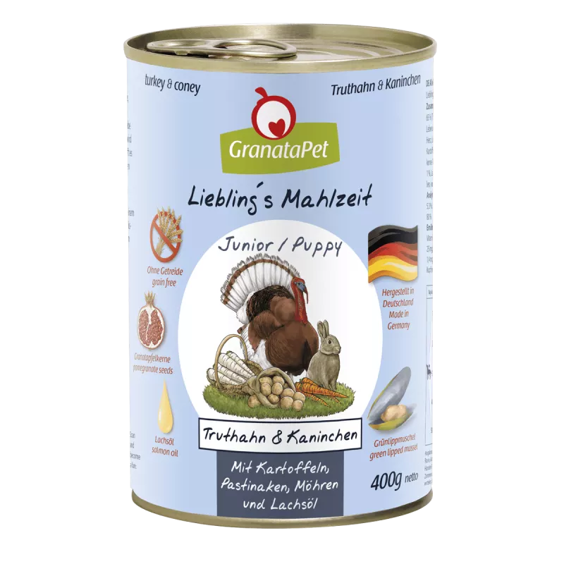 Liebling´s Mahlzeit Puppy/Junior Truthahn & Kaninchen mit Kartoffel 400g